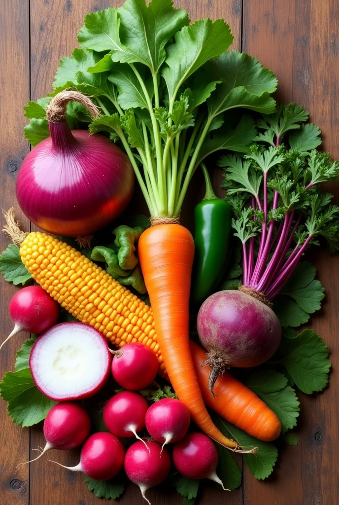 Logo with
Onion
Carrot
Beetroot
Jalapeño pepper
Radish
Corn cob