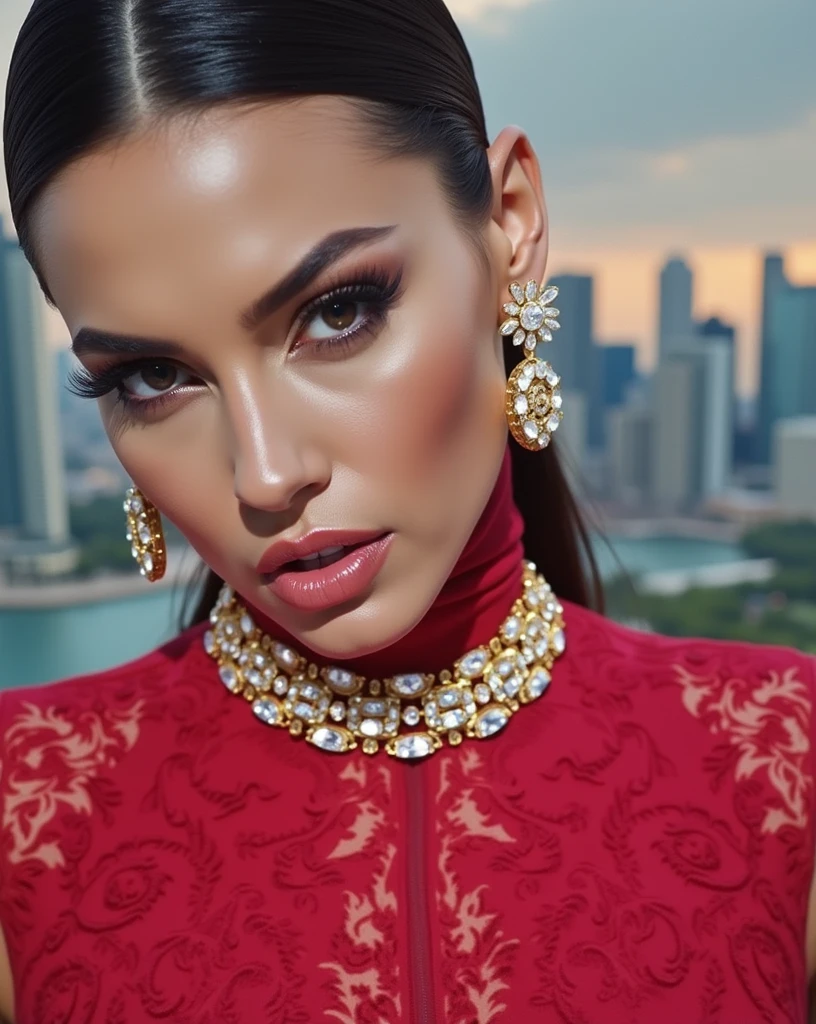 Create a Vogue cover written in English, Billionaire singer Madrian is the richest singer in the world 