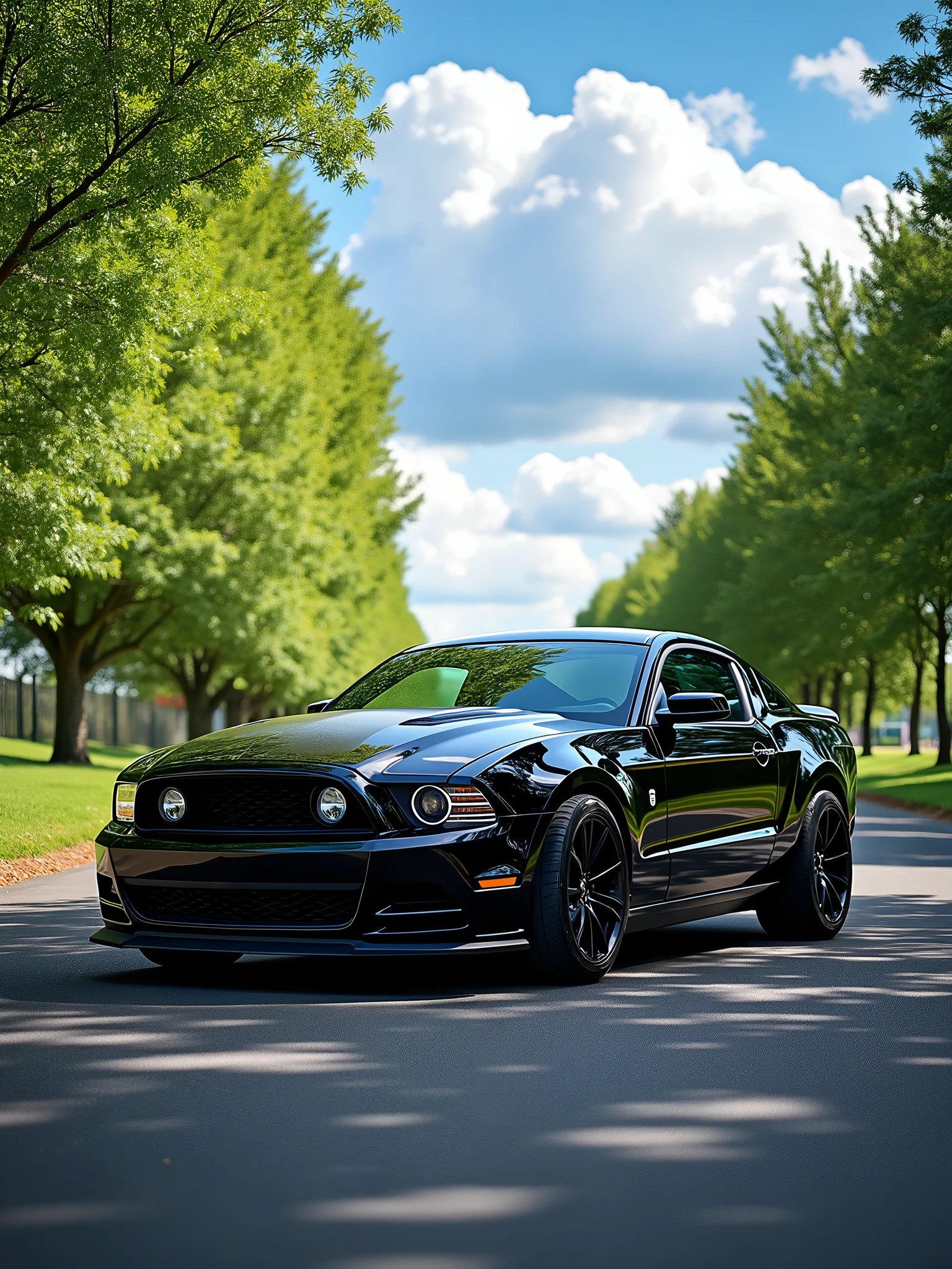 2013 black mustang gt black on black realistic picture summer background high spec image full picture