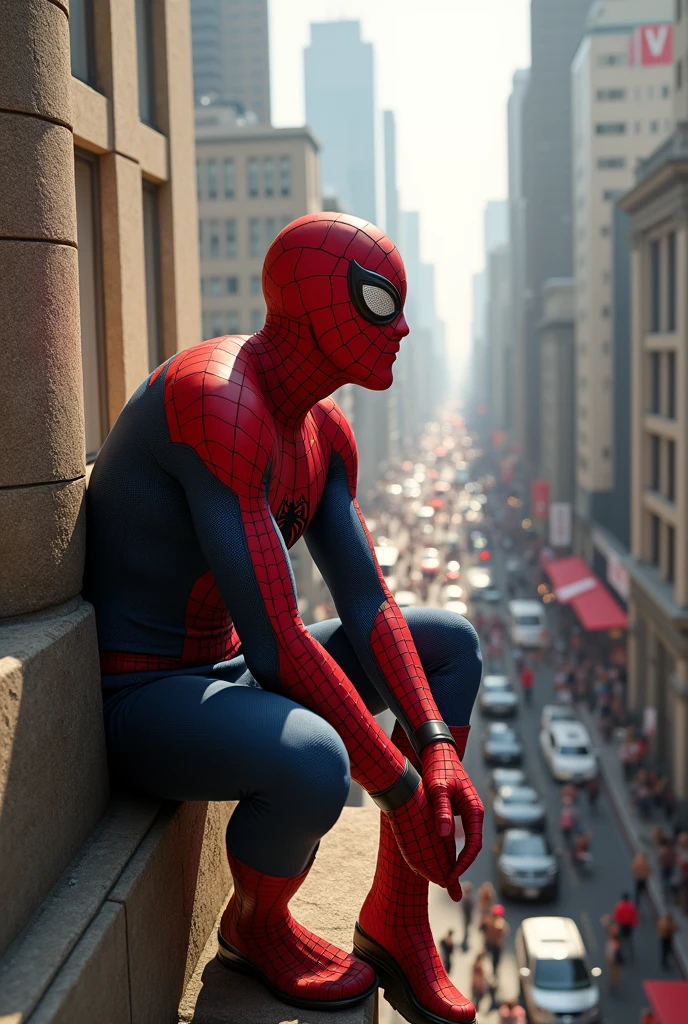 Ông già 60 tuổi ra khỏi giường mặt bộ đồ spider màu đỏ . Ra thành phố biến thành spider man du mặt ông già
day trên tòa nhà hình ảnh 3d 4k
