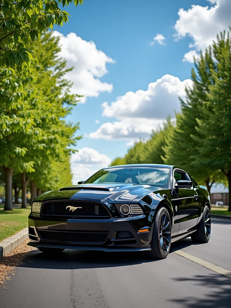 2013 black mustang gt black on black realistic picture summer background high spec image full picture
