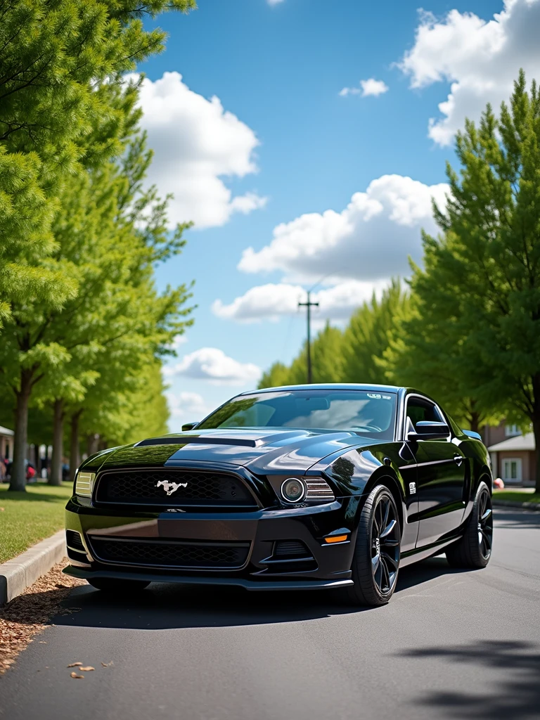 2013 black mustang gt black on black realistic picture summer background high spec image full picture