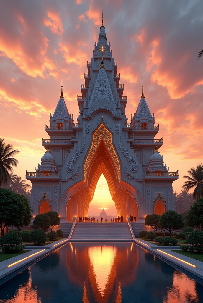 Technological advanced temple, star shaped temple, hindu architecture , futuristic temple