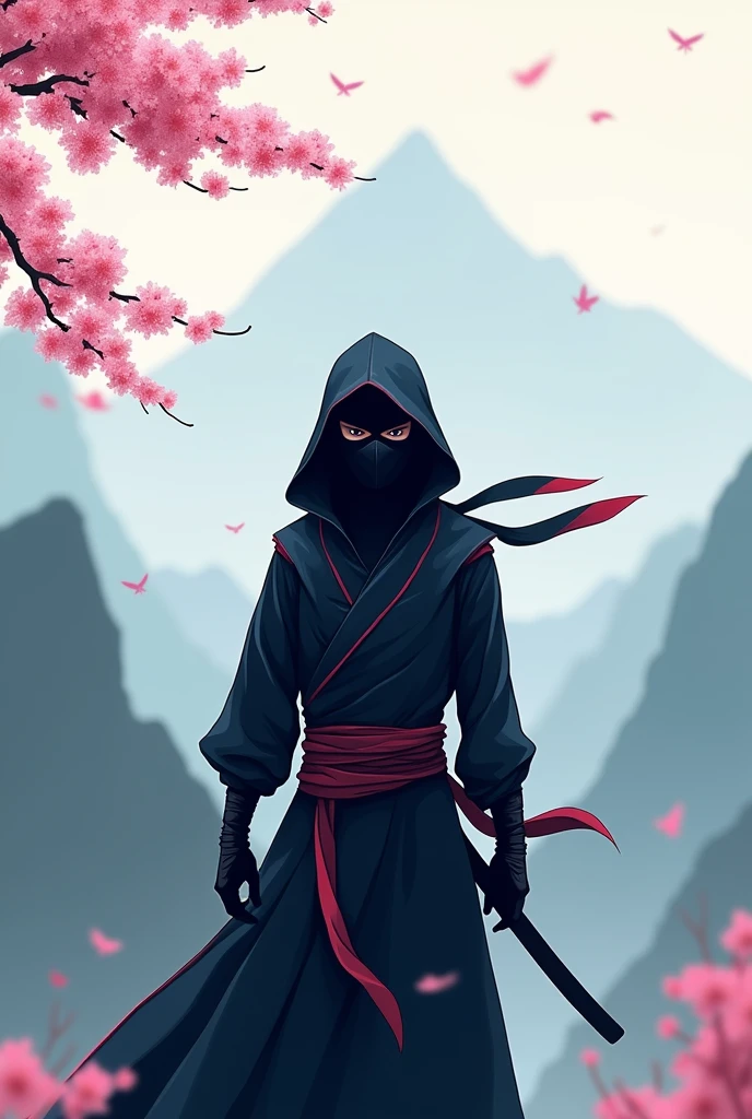 Crie um banner com um ninja de mascote de um clã com o nome de hit kill minimalista