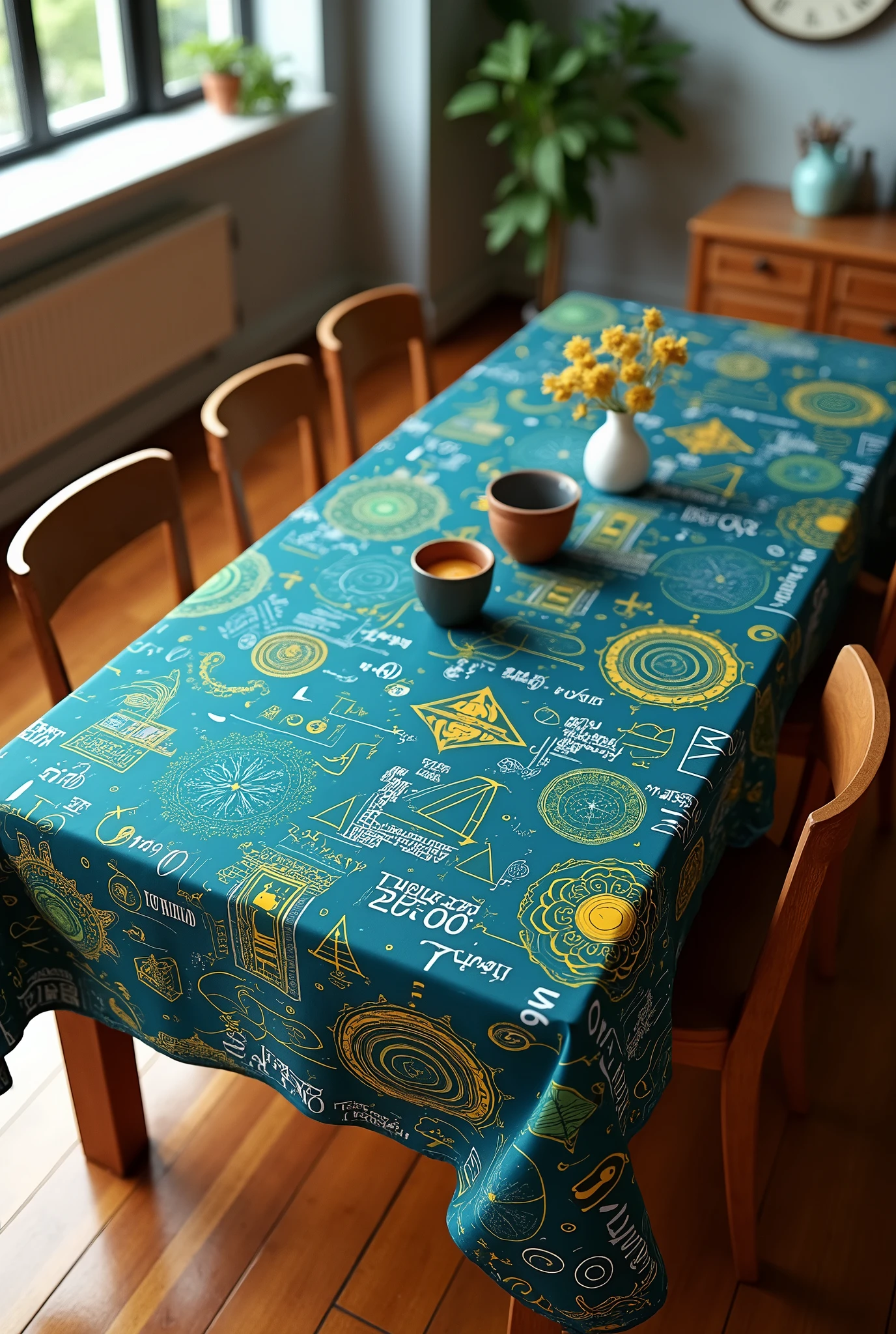 Art Math Formula Table Cloth Pattern