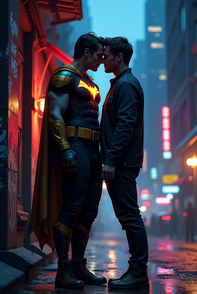 (photorealism:1.2), tim drake using his big dick to fuck peter parker&#39;s fat ass