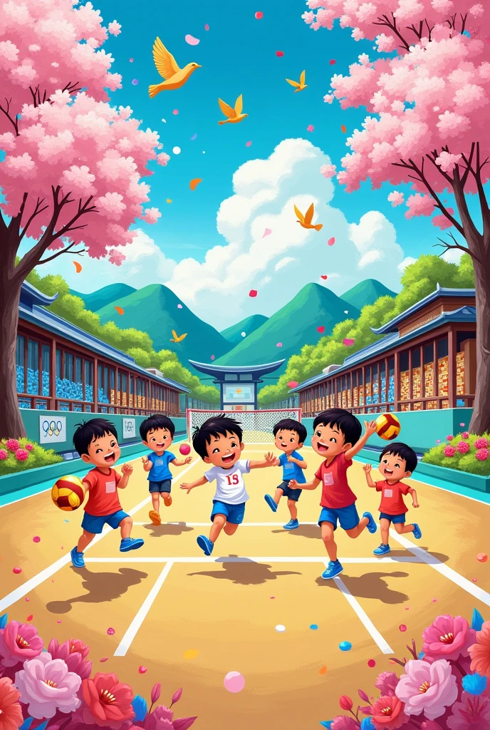 International Peace Poster、The feeling of painting with paint、Olympic、Sakai City Kita Ward、5th grade elementary school、、MADE IN JAPAN