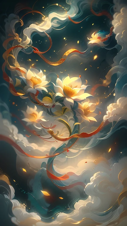 Fantasy,8k,非常に精細なCGユニットのwallpaper, masterpiece,High resolution,Highest quality,Highest quality real texture skin,,Increase the resolution,RAW Photos,Highest quality,Very detailed,wallpaper,Cinema Lighting,Ray Tracing,Golden Ratio, Very colorful,Colorful isekai ,(very noble ,, godliness,Three thousand worlds,infinite happiness,joy,no gravity,milky way,background\(heaven\),in the Thick Fog,(Thick Fog:1.5)\),\(below heaven,look up\),(Thick Fog:1.5),Color is empty,Urgent as a command,Wide-angle lens,Wide composition,Benzaiten,Lotus flower in full bloom,5th Dimension