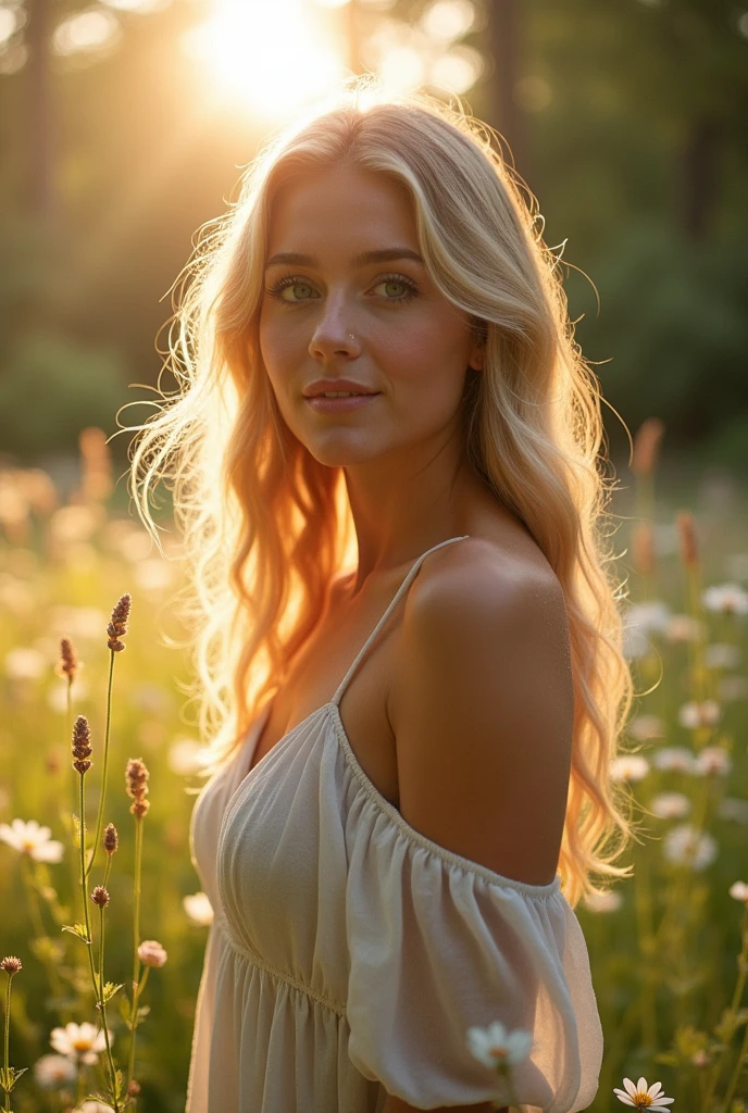 young woman, blonde, naked