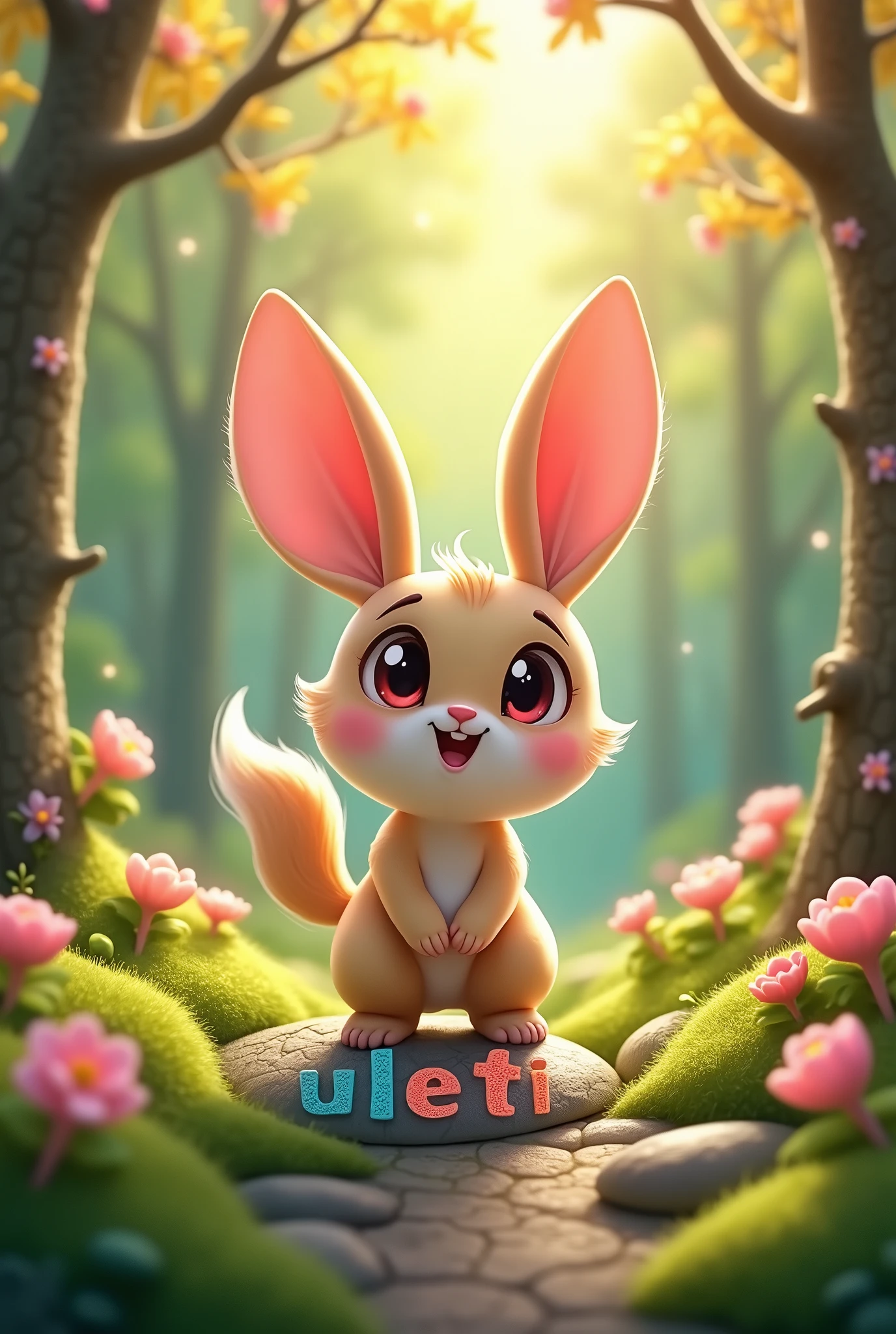 Cute and funny creature like D latter  and creature side also write uletti word