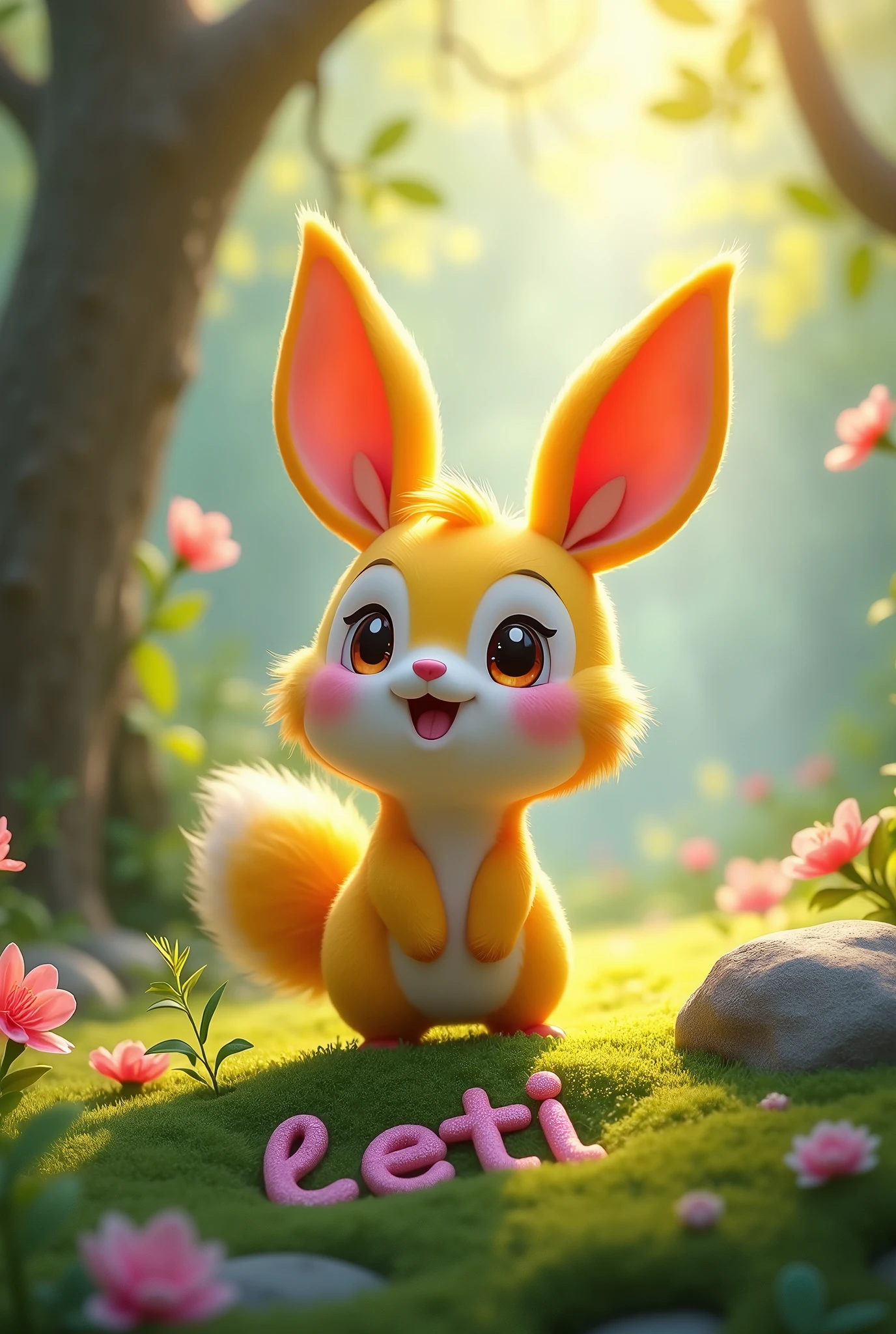 Cute and funny creature like D latter and creature side also write uletti word