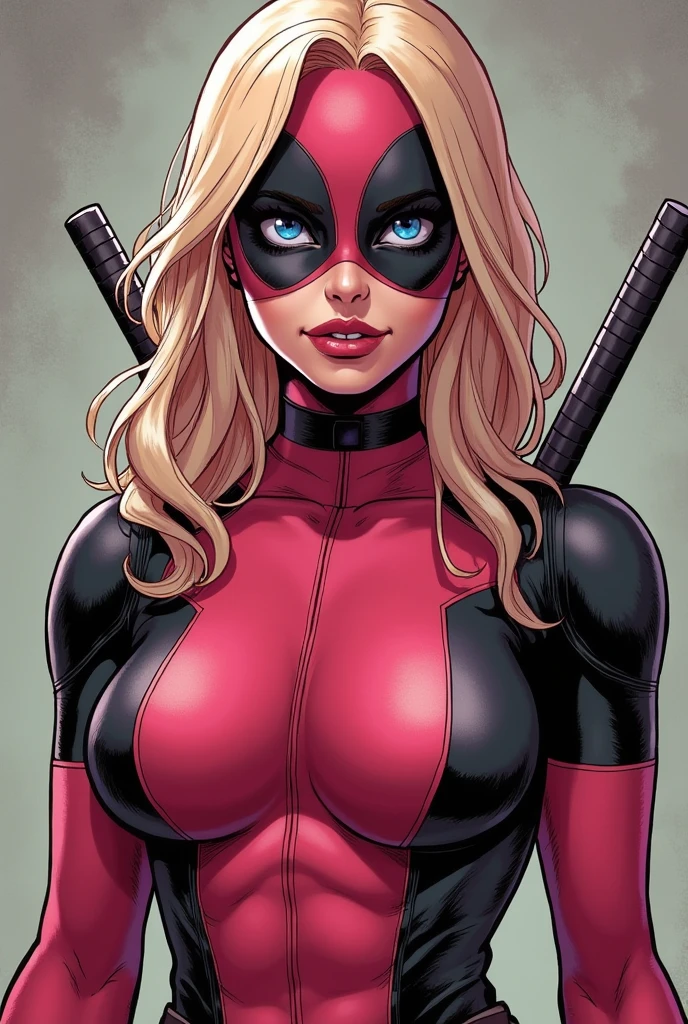 The character gwenpool showing her breasts and pussy