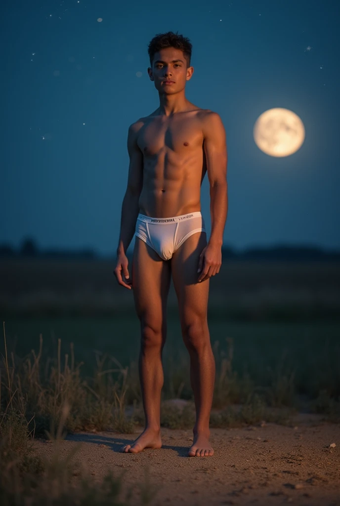 A skinny guy ager , very young, long shot, he wore sexy briefs, bulge in underwaer, in the middle of farm, outdoor, moonlight and stars sky, with unparalleled attention to detail., This photorealistic portrait combines the style of National Geographic., Capture every detail of his textured skin in 8k resolution. Leica digital SLR camera. His features were clearly visible., From the deep-set eyes to the chiselled jawline., Make this image a true masterpiece..Lift. (8K UHD、RAW Photography、Photorealistic Portrait Leica Digital SLR、Lifelike images), big bulge, (bulgej8), HD, 8k, detail body, (detail face), pefect full body, ((long shot)), Realism, realistic detail, clean long leg, (tall guy), cute face, sand in the feets, (Best quality), realistic、a handsome white skin guy in sheet, white thong, Flawless anatomy、shirtless., ideal male body、male model, majicMIX alpha wheat orange boy band, HD, (8k), Ghost costume - Halloween, clean and white legs , extremely long, (male model), work of art, top quality, (handsome man), perfect body, male model beauty, ((sheer white underwear)), (male focus), (fit body), full body shot, full body shot, full body, (hairless body), tall and slim, shapely body, (young face), skin detailed, Real people, Reality, realistic optics, crazy details, Face model details, Maximum magnification, Exaggerated SurReality, quite, Light and intricate details, High detail, digital painting, art station, concept art, soft focus , pointy, unreal engine 5, 8k, art by Ross Tran and Greg Rutkowski and Alphonse Mucha, ultra HD, 8k, male only screen .8k Ultra HD, dslr, low light, high quality, Fujifilm XT3, model of 2 people, two people, (teen), very young, male, wonderful, gorgeous,