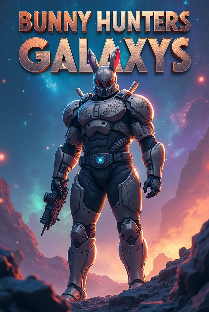 Crie 1 Banner escrito Bunny Hunters Galaxys fassa mais masculino