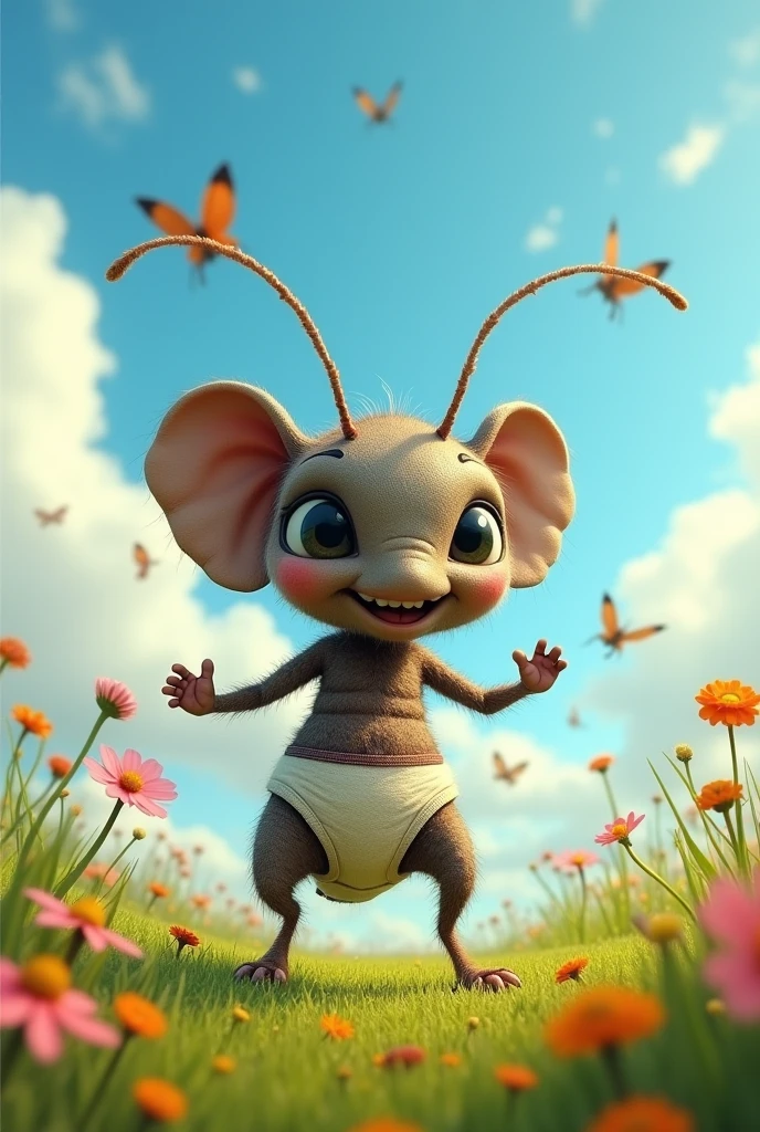 An ant wearing elephant size underwear 
