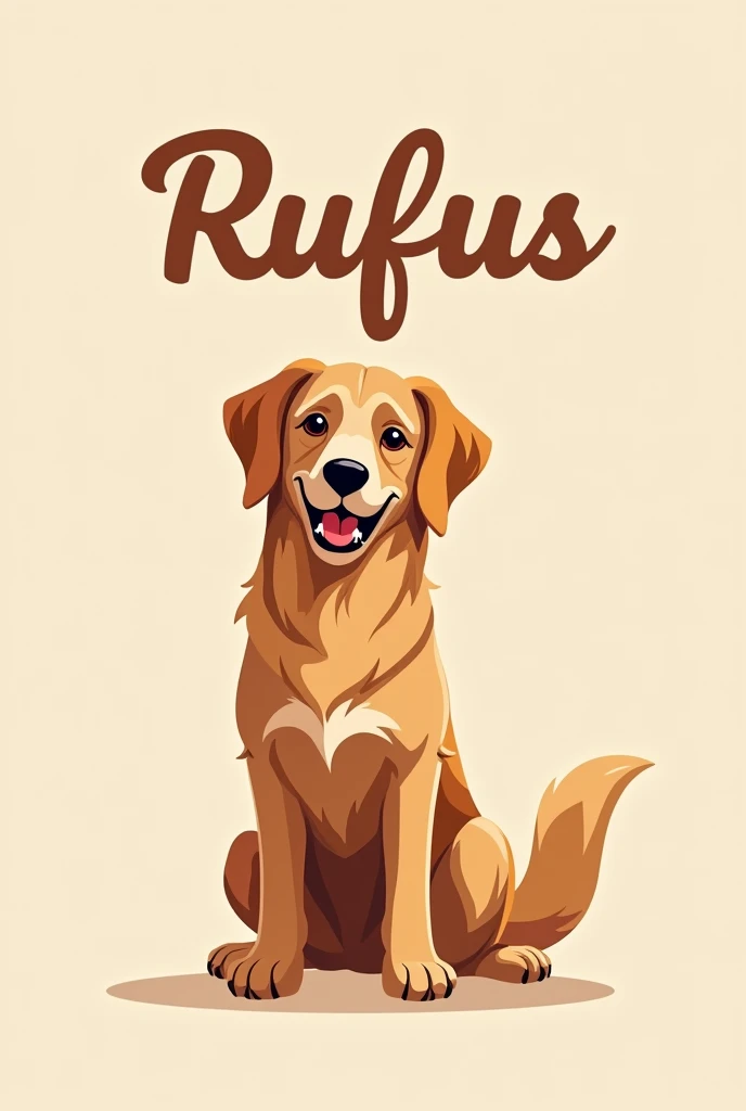 Dog for brand logo with text saying "rufus"