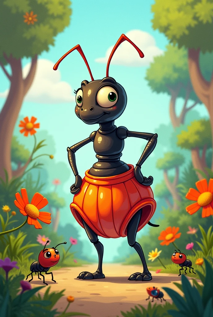 An ant wearing elephant size extreme large underwear