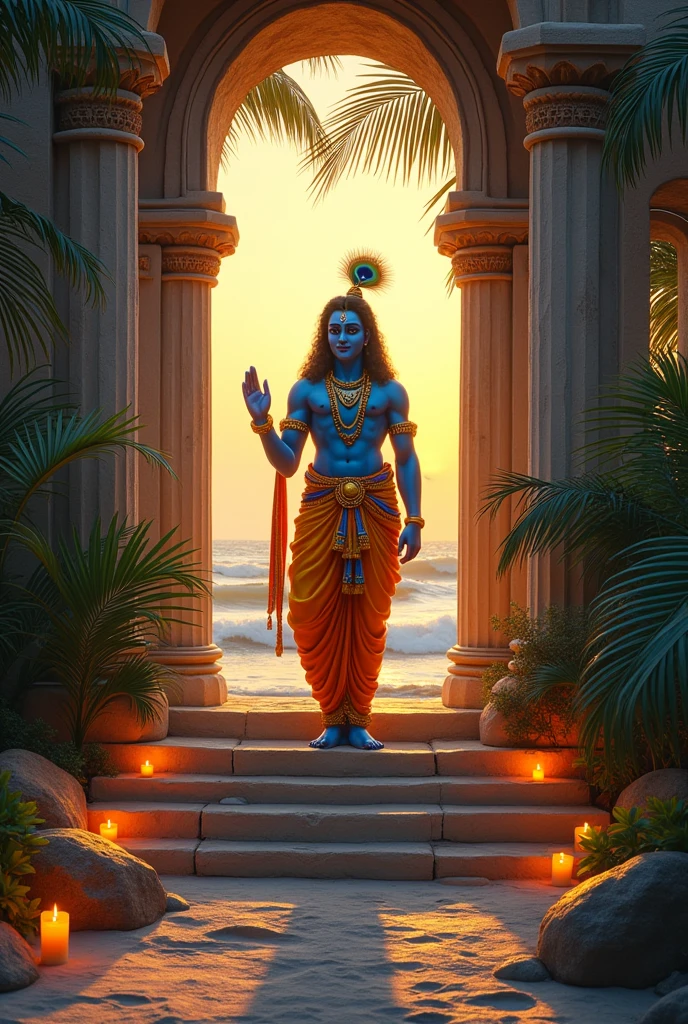 Lord Krishna in sea temple