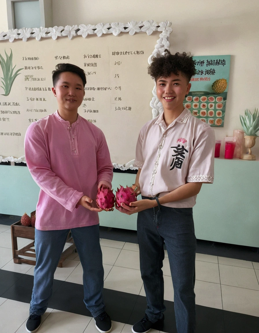 Just add a dragon fruit in hand, don't change anything else