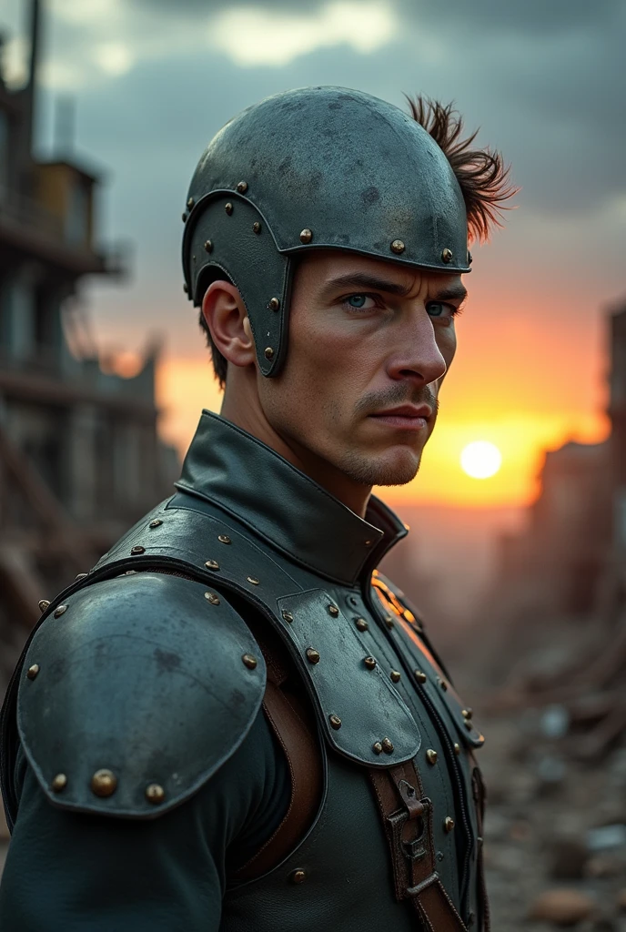 A man a iron in the head