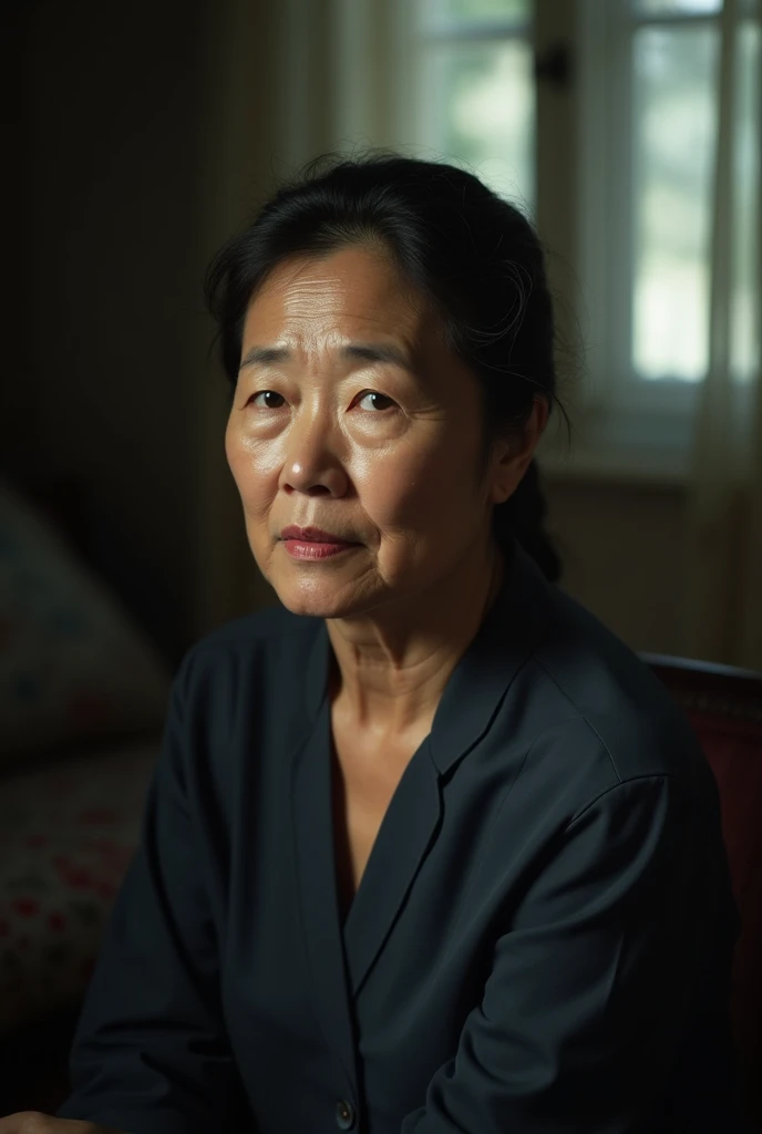 Dark circles under the eyes Asian Woman Middle-aged women tired Facing forward