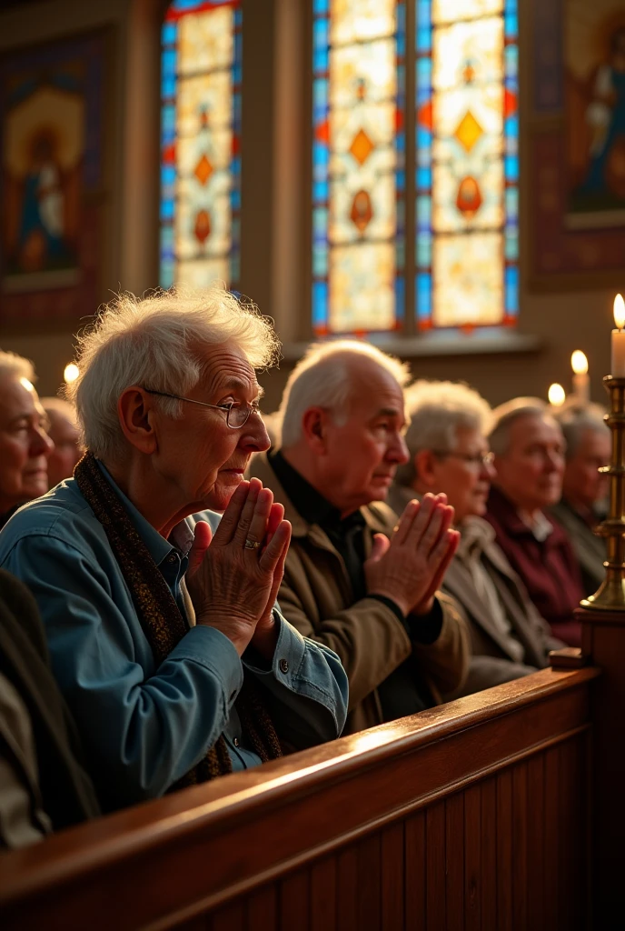 Group of Christians praying old