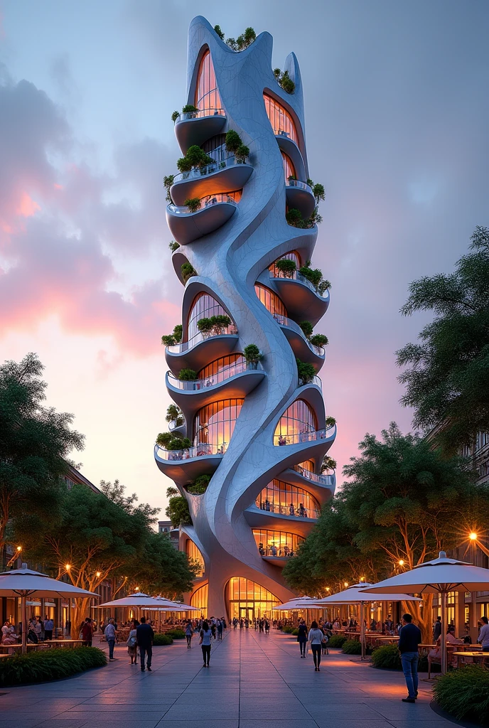 Draw a new design for a modern building