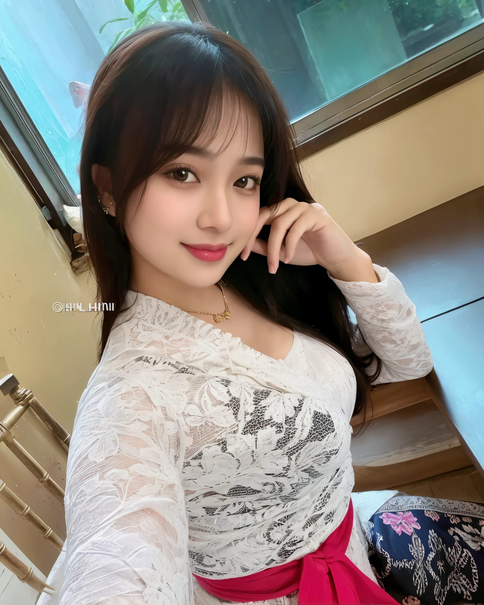 RAW photo of a 24 year old girl wearing hijab,((smile)), highres, high definition quality, realistic), one MalaysianIndonesian women , (, ), plump saggy , ((hijab)), (Droopiest )), (realistic skin texture), POV shot, n, ( big Breast)),((tp background)), 8k uhd, dslr, soft lighting, high quality, film grain, Fujifilm XT3, covered dress, patterned dress, :1.5 , ((HD)) 