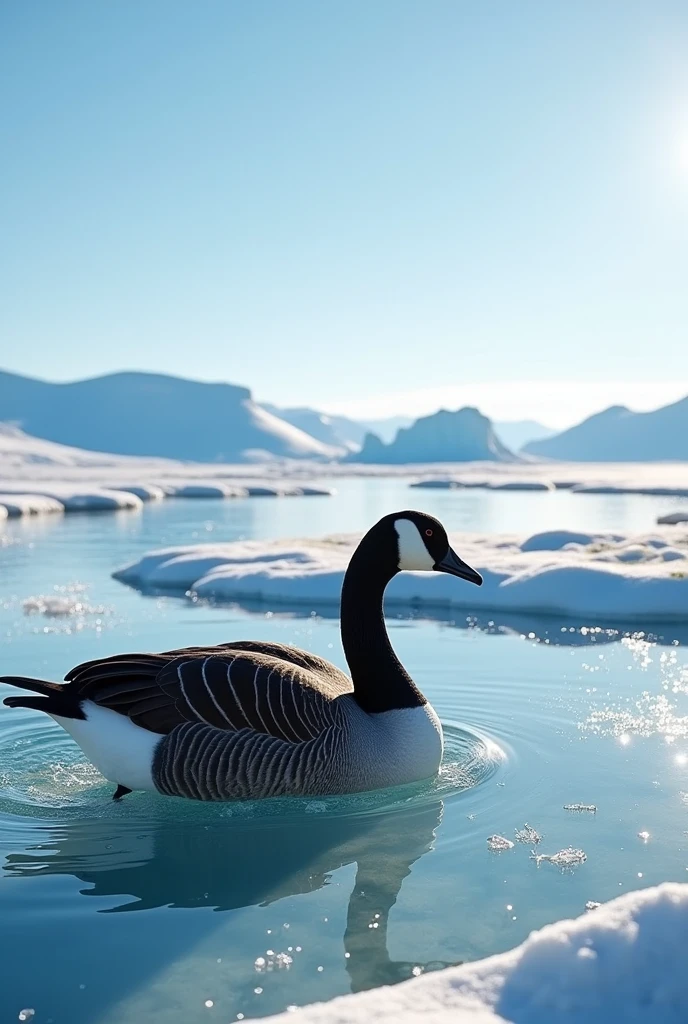 Arctic white-headed black migratory goose