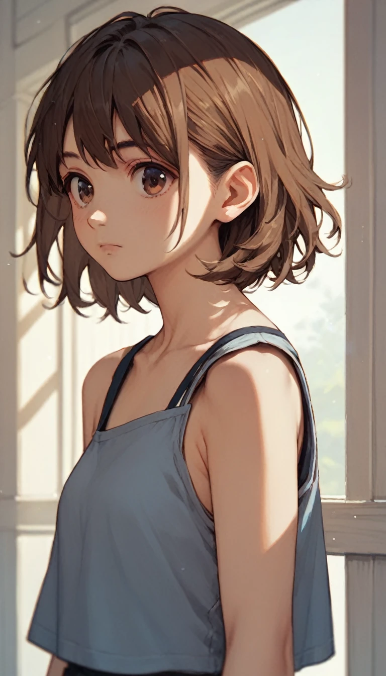 16k,SHIINAKOKOMI, brown hair, (Medium hair, shoulder length hair:1.5) brown hair, BROWN EYES,official style 