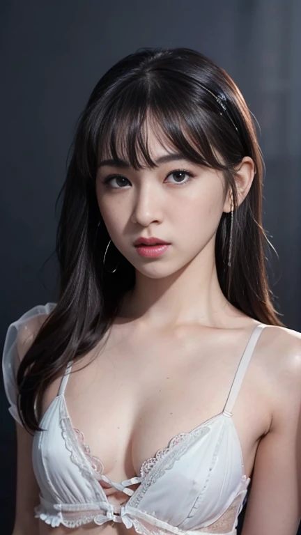 (8k, RAW Photo, Best Quality, Masterpiece:1.2), Ultra Detail, Super Resolution, (Realistic, Realistic Photo:1.37), Portrait, High Detail RAW Color Photo, Professional Photo, Extremely Detailed and Beautiful, Extremely detailed, 8k wallpaper, amazing and detailed, huge file size, official art, highly detailed CG unity 8k wallpaper, highly detailed beautiful girl, highly detailed face, highly detailed eyes, highly detailed skin, highly detailed fingers, highly detailed nose, very detailed mouth , perfect anatomy, highly detailed background, highly detailed clothes, 1girl, (20:1.2), 20s, cute girl, realistic body, , fair skin, glowing skin , slim body, handsome body, black hair , short hair, (blunt bangs:1.2), smile, cute, youthful, cute face, realistic face, delicate eyes, drooping eyes, lingerie, see-through, earrings, looking at viewer, cowboy shot, facing front, standing posture, Contraposto, dynamic lighting, small and perky breasts, cowboy shot