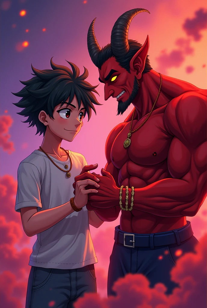 I am a ager adult boy and i am tying rakhi to my own devil version make anime art