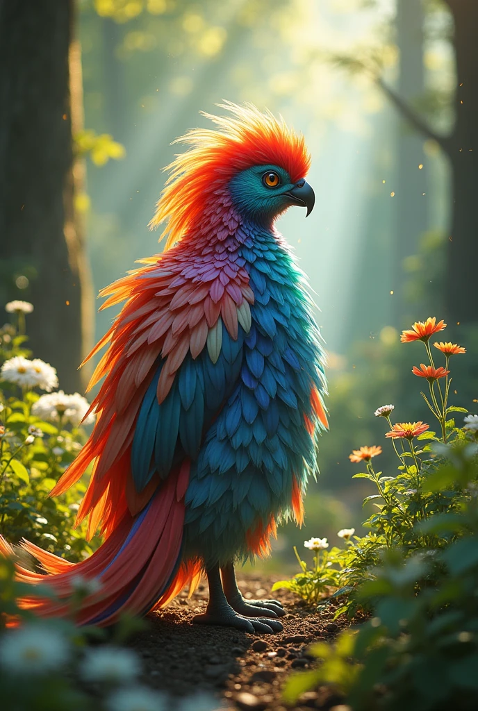 A person with feathers