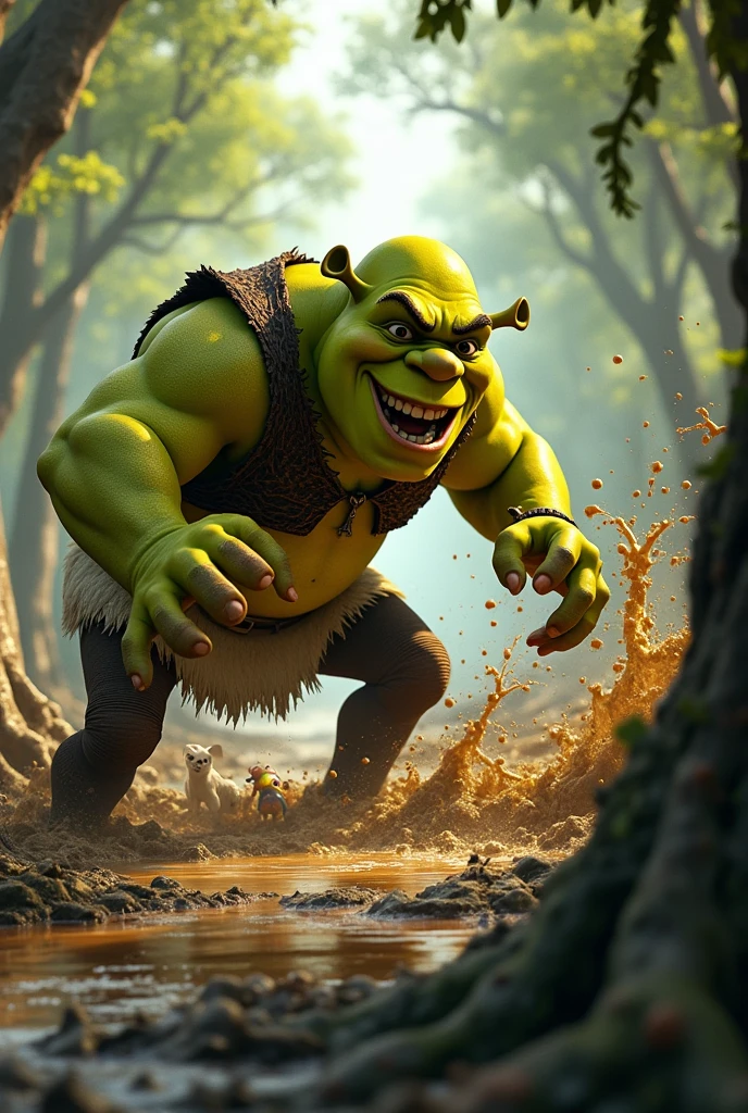 Shrek fighting 