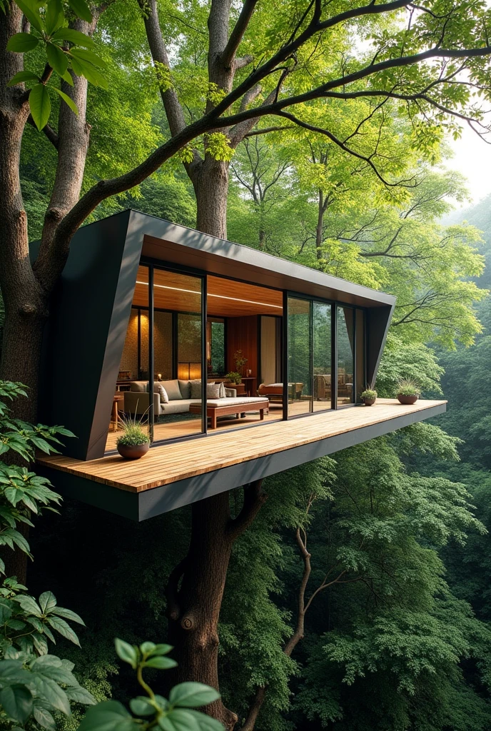 Tree house with modern look

