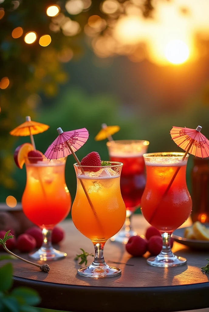 Create an image of non alcoholic beverages on table