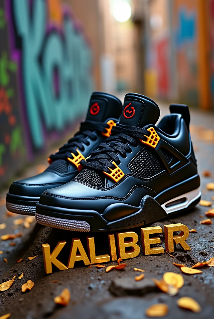 Jordan 4 with the word kaliber below it