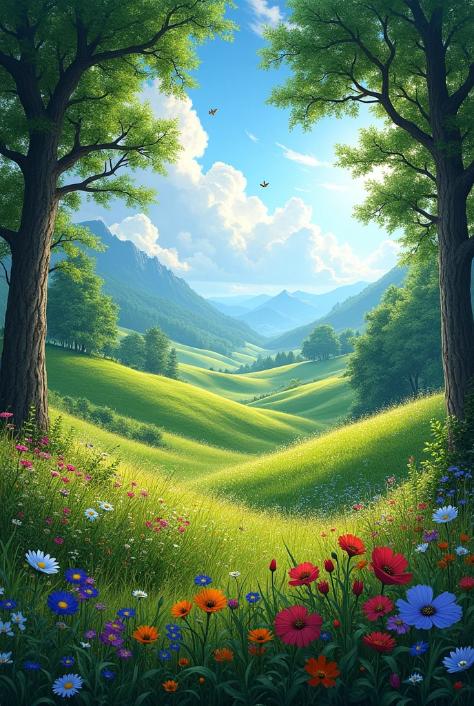 Open world bg also make hills and forest images size 1024 x 576 px