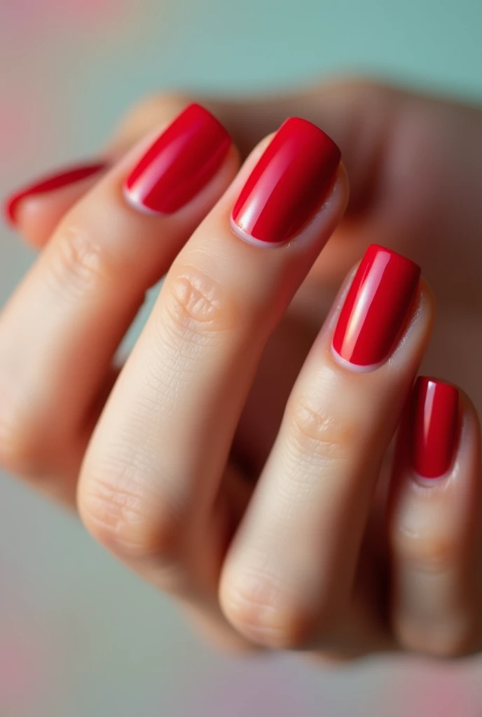 I want red nail polish hand no rings i want full fingers