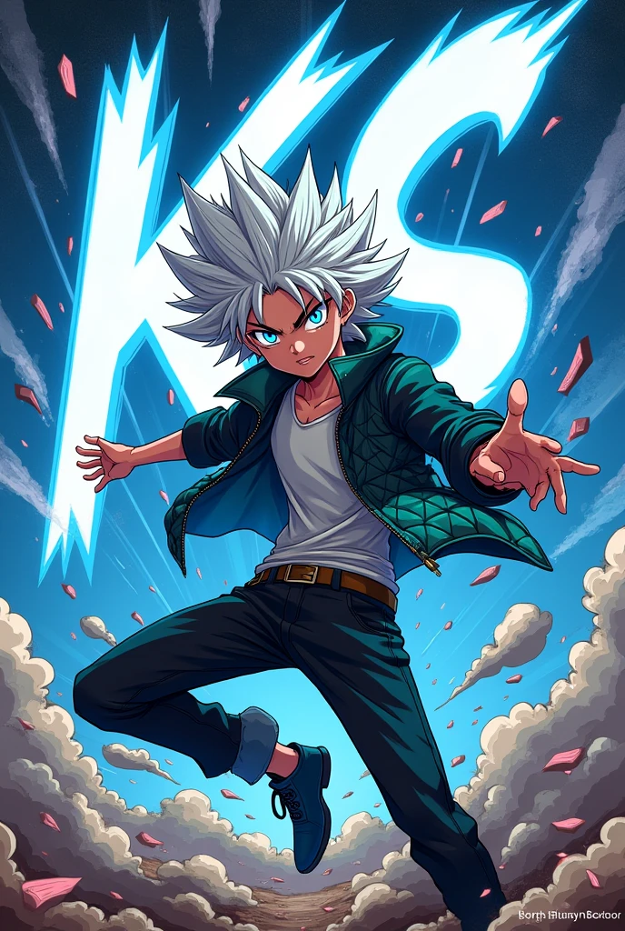 Killua manga with the word ks in the center