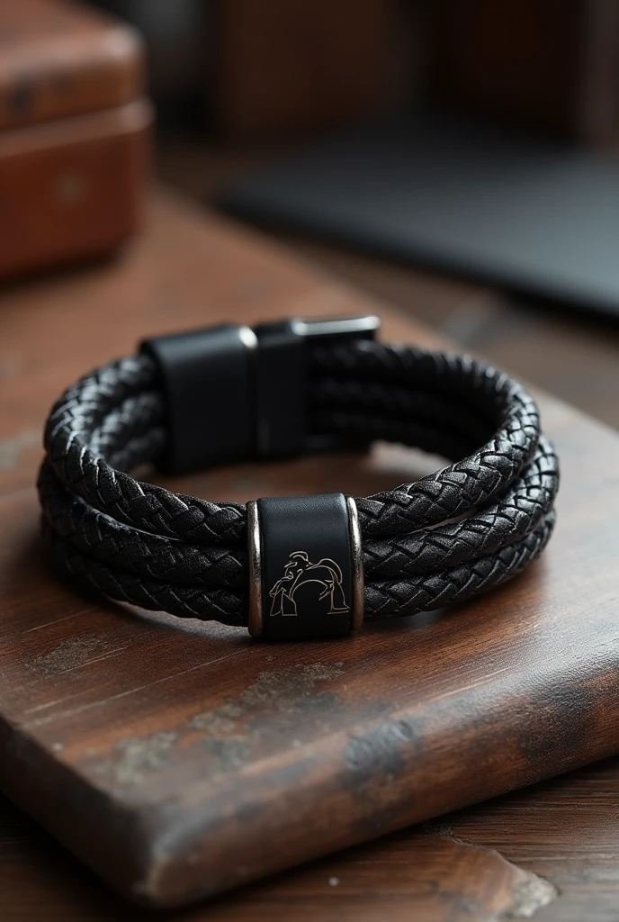 Best bracelet for men in black  colour  with best balance designs  and  some artists feeling 