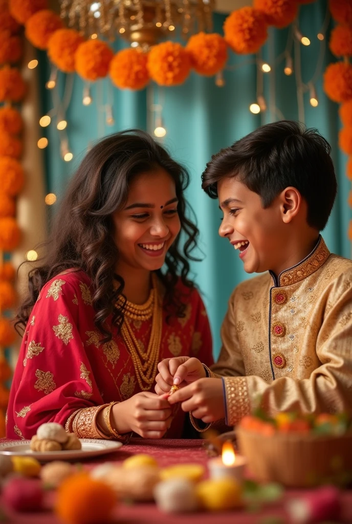 Brother and sister celebrating Rakhi 