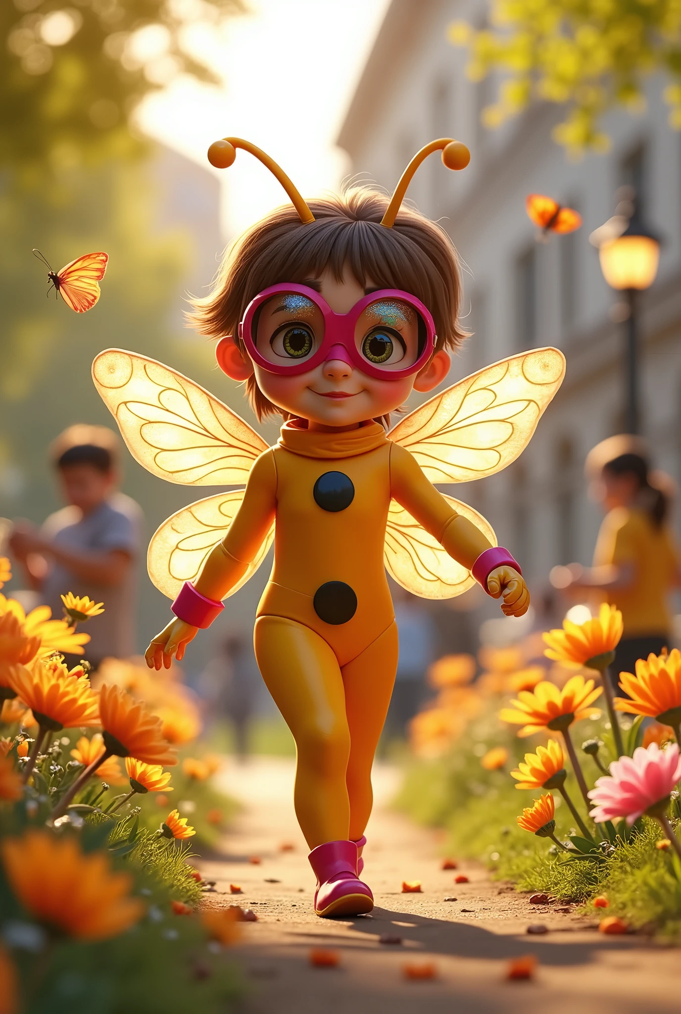 Honey bee suit yellow orange hot pink miraculous lady bug
