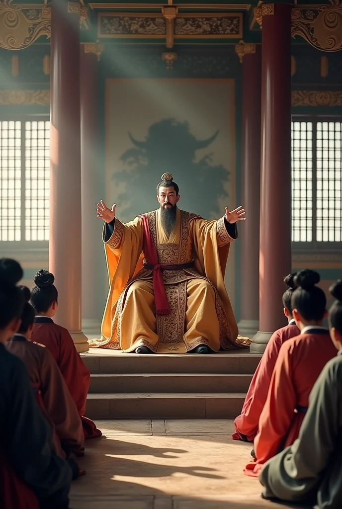 The King of Joseon is sitting in Geunjeongjeon and shouting at his subjects..