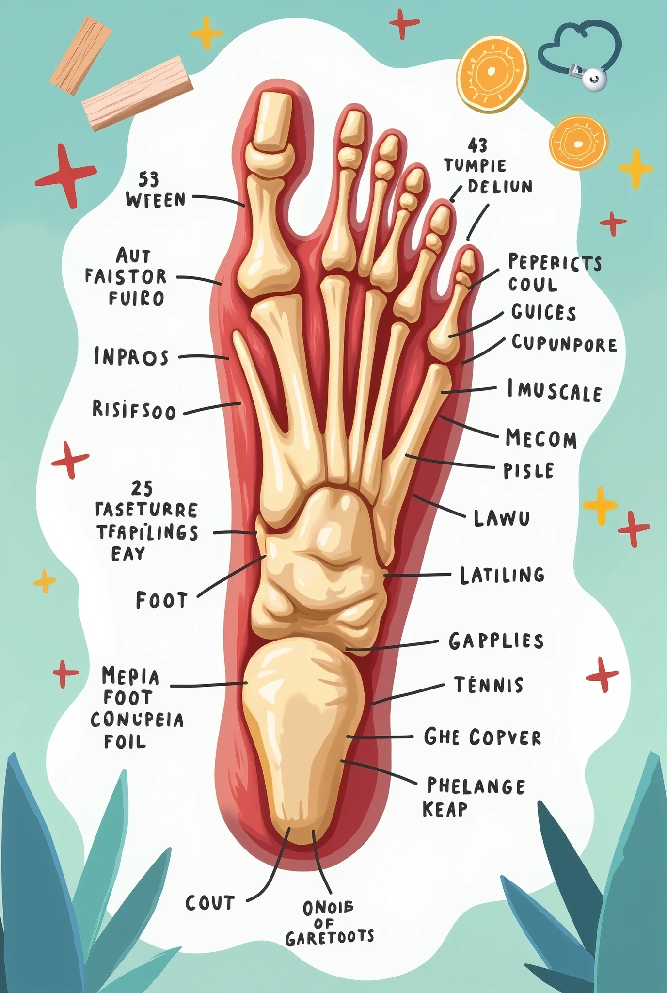 flashcard de la anatomia del pie