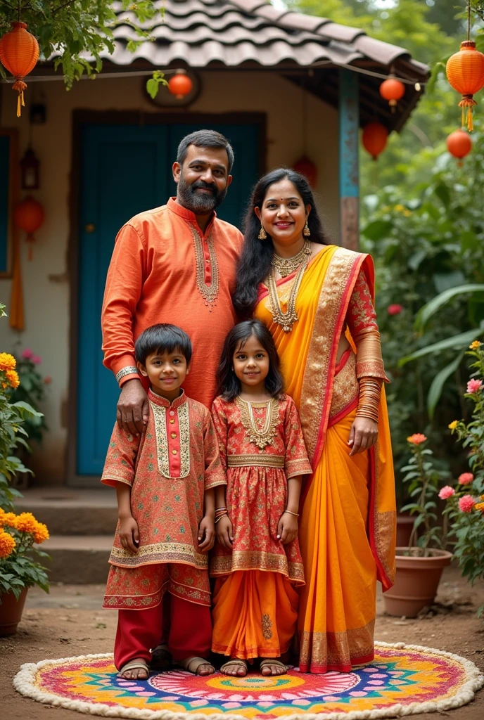 Create a photo of indian family