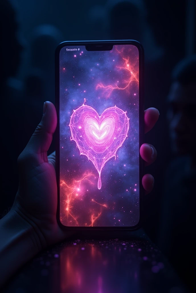 Mysterious Icon: Show Ali’s mobile screen with a strange, shifting icon that seems to change shapes and colors, giving an eerie and unsettling impression.animation Form
