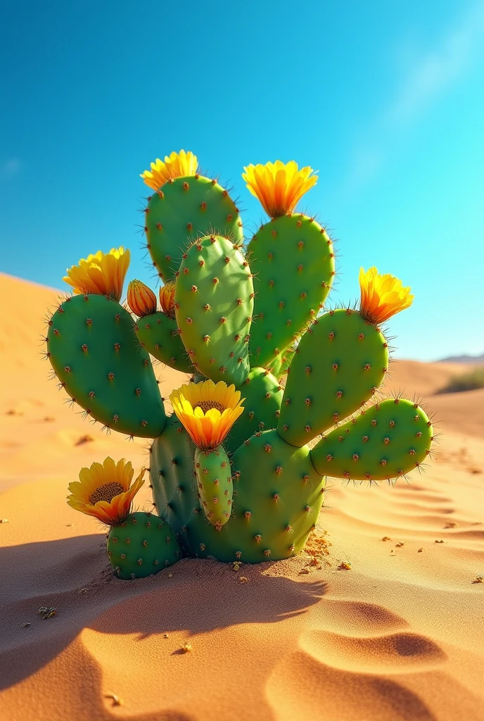 Opuntia dillenii (Ker Soup.) Haw. planted on sand
