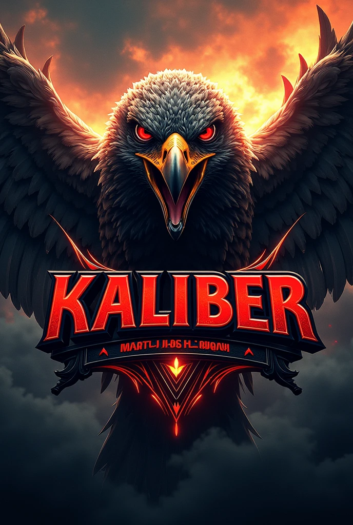 The word kaliber with the word MATT_HAWK_TUAH below it and a red eyed hawk spitting in the background
