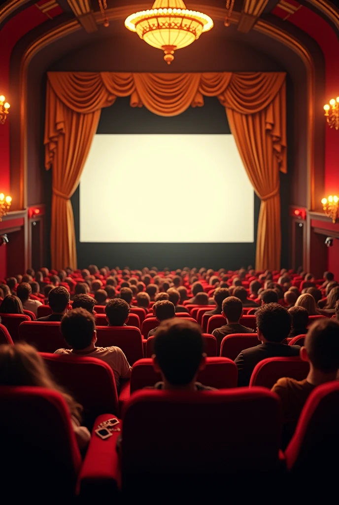 Create an image of a movie theater where I can put a video over the image to simulate watching a movie.